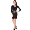 BLUSA TRICOT MODAL DETALHE COURO - PRETO