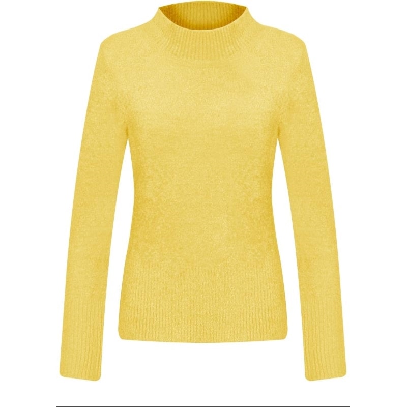 BLUSA TRICOT PLUMA GOLA CHAMINÉ - - AMARELO