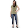 BLUSA TULE ESTAMPADO DUPLA M/C ABSTRATO ROSE M - AZUL