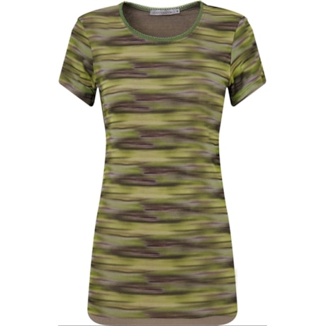 BLUSA TULE ESTAMPADO DUPLA M/C ABSTRATO ROSE M - VERDE BLUSA TULE ESTAMPADO DUPLA M/C ABSTRATO ROSE M - VERDE