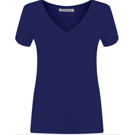 BLUSA VISCO DECOTE V GOLA COLOCADA - CARBONO