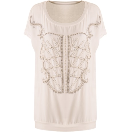 BLUSA VISCOSE BORDADO MRAZ - OFF WHITE