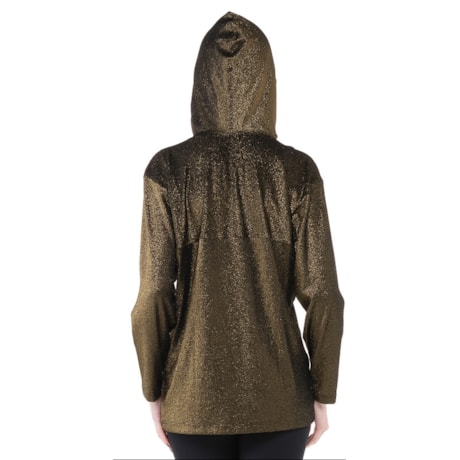 BLUSA WALK TREND EM LUREX COM CAPUZ - DOURADO