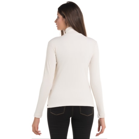 BLUSA WALK TREND  GOLA ALTA CANELADA BÁSICA - BEGE