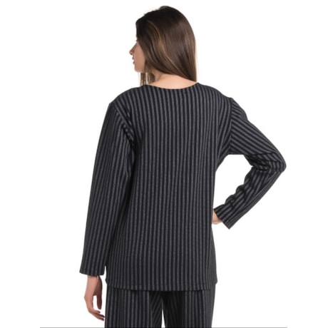 BLUSA WALK TREND MOLETOM RISCA GIZ - PRETO