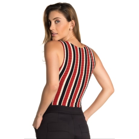 BODY WALK TREND  LISTRADO  MULTICOLORIDO - VERMELHO