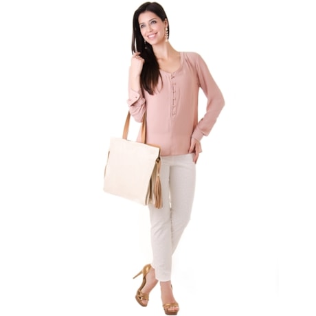 BOLSA EM COURO E FRANJAS GOULI - OFF WHITE BOLSA EM COURO E FRANJAS GOULI - OFF WHITE