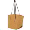 BOLSA PALHA GRANDE COM ALÇAS FINAS - - CARAMELO