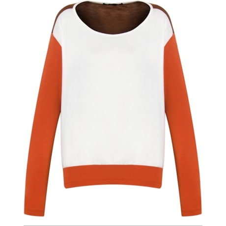 BORDA BARROCA - BLUSA MALHA TRICOLOR - OFF WHITE