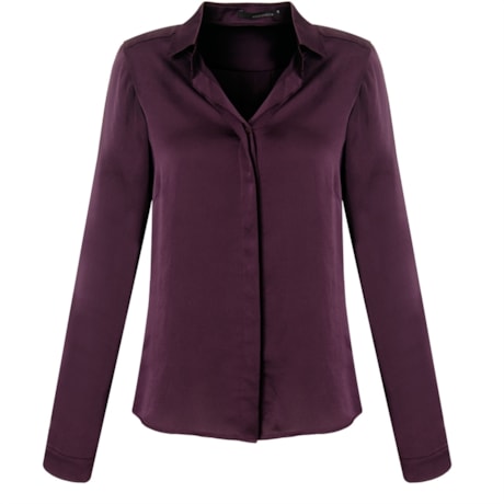 BORDA BARROCA - CAMISA BASICA CREPE BOTAO EMBUTIDO - VINHO