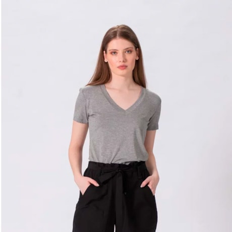 BORDA BARROCA - T-SHIRT BASICA VISCOLYCRA MESCLA BORDA BARROCA - T-SHIRT BASICA VISCOLYCRA MESCLA