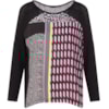 BORDA BARROCA - T-SHIRT FRENTE ESTAMPADA MANGA 7/8 - PRETO
