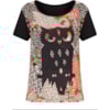 BORDA BARROCA - TSHIRT SUKI CORUJA M/C - PRETO