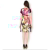 BORDA BARROCA - VESTIDO ESTAMPADO C/ RECORTES LISO AÇUCENA - PINK