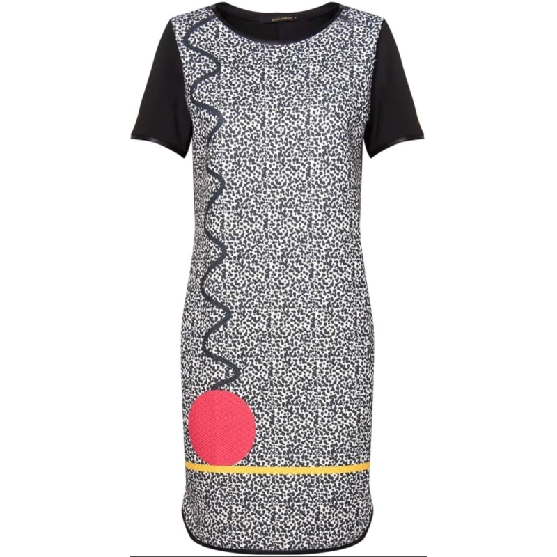 BORDA BARROCA - VESTIDO T-SHIRT ESTAMPADO - PRETO