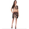 BORDA BARROCA - VESTIDO TUBO RECORTES FOLHAS SECAS - MARROM