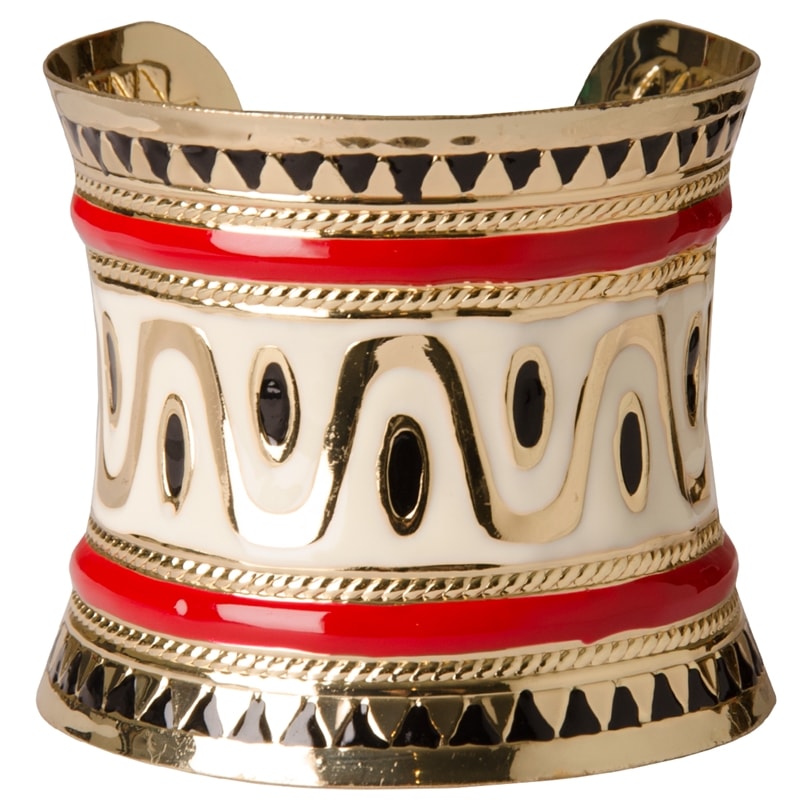 BRACELETE EM LACA EGITO NEFERTARI - PRETO BICOLOR