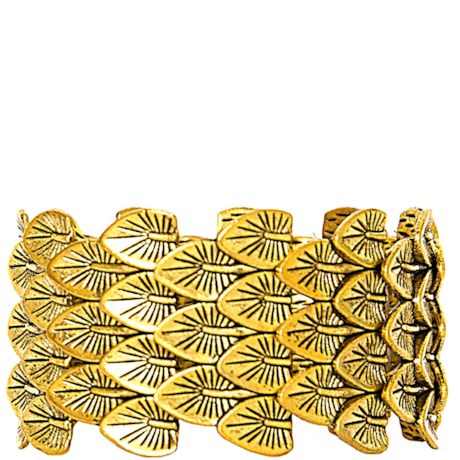 BRACELETE MINI FOLHAS - OURO VELHO