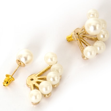 BRINCO 6 PÉROLAS LEQUE - OFF WHITE