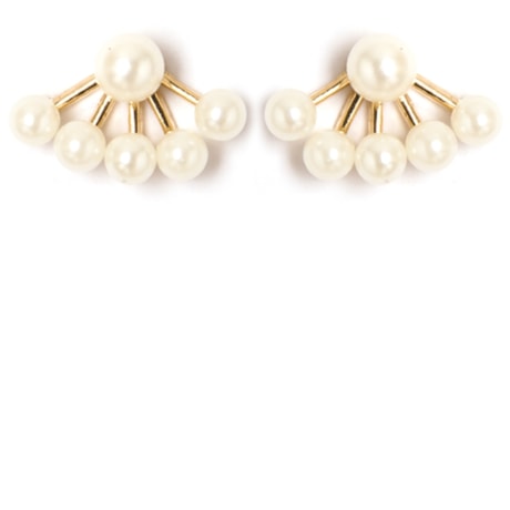 BRINCO 6 PÉROLAS LEQUE - OFF WHITE