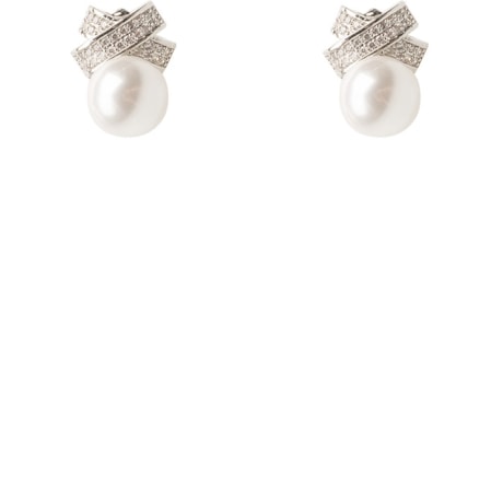 BRINCO CAPITOLLIUM ZIRCONIA  COM PÉROLA - PRATA