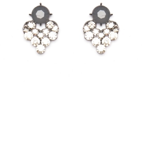 BRINCO CURTO  MARCIELLI RODRIGUES PEDRA E STRASS - CHUMBO