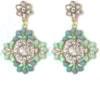 BRINCO FLOR COM CRISTAL - VERDE ÁGUA