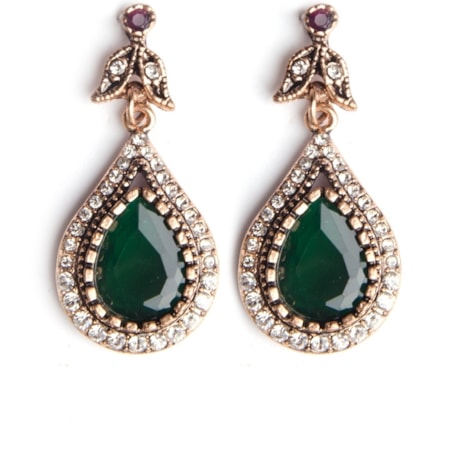 BRINCO GOTA BORDA STRASS TRACINHO MILITAR - VERDE