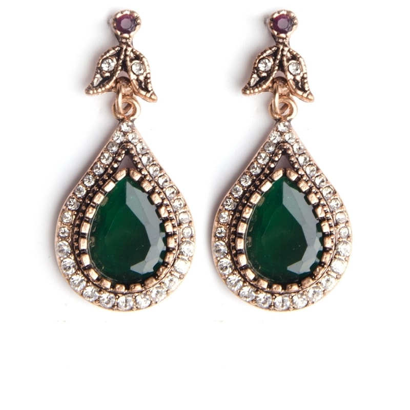 BRINCO GOTA BORDA STRASS TRACINHO MILITAR - VERDE
