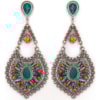 BRINCO GOTA STRASS/ CONTAS - TURQUESA