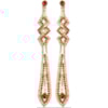BRINCO LONGO STRASS BICOLOR TRIANGULOS - OURO