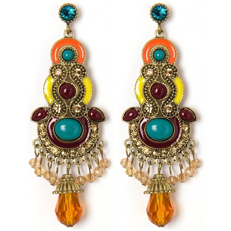 BRINCO MULTI COLOR PINGENTE CRISTAL - COLORIDA