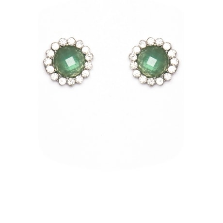 BRINCO REDONDO MARCIELLI RODRIGUES PEDRA FACATEDA STRASS - VERDE