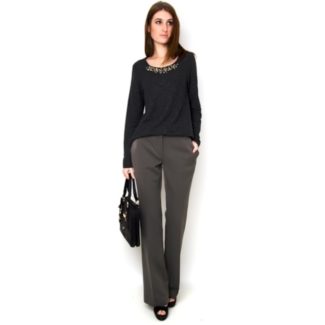 CALÇA ALFAIATARIA MESCLA - CINZA CALÇA ALFAIATARIA MESCLA - CINZA