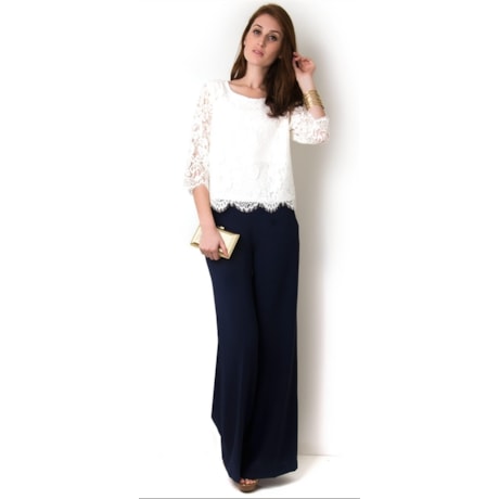 CALÇA AMÍSSIMA PANTALONA CREPE - MARINHO CALÇA AMÍSSIMA PANTALONA CREPE - MARINHO