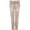 CALÇA BOYFRIEND ANIMAL PRINT COM RASGOS ONCE - OFF WHITE