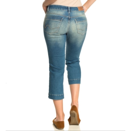 CALÇA CAPRI SCALON CROPPED SOBRETINTO BEGE - JEANS