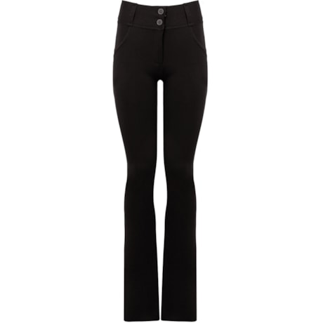 CALÇA CÓS LARGO BOLSOS A FIO - PRETO