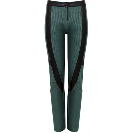 CALÇA DET. COURO FAKE - VERDE