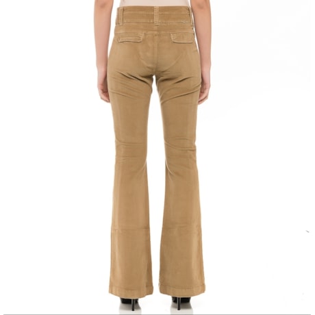 CALÇA FLARE CANTÃO VELUDO DIVA - CARAMELO