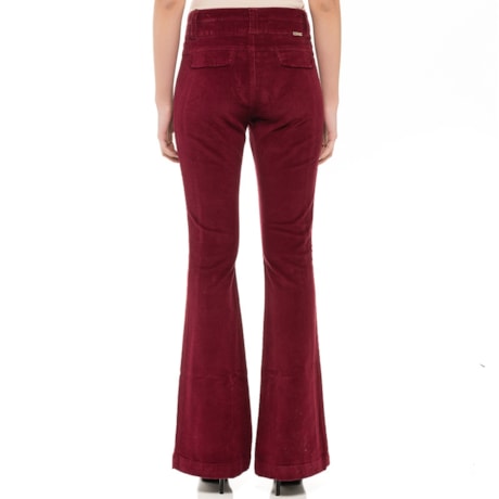 CALÇA FLARE CANTÃO VELUDO DIVA - VINHO