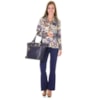 CALÇA  FLARE CREPE  ANAZU - CARBONO