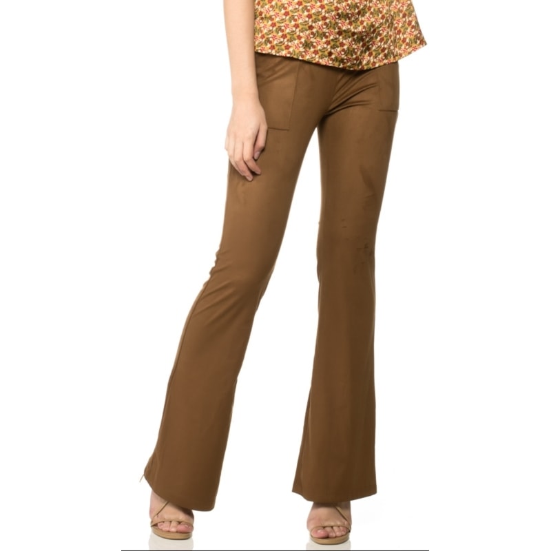 CALÇA FLARE NICE CLUB SUEDE - CAMELO CALÇA FLARE NICE CLUB SUEDE - CAMELO
