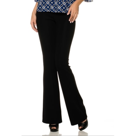 CALÇA FLARE SIMPLE LIFE CHEVRON - PRETO