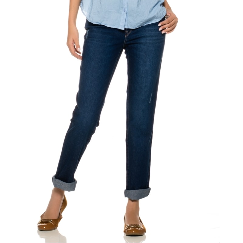 CALÇA JEANS CIGARRETE STRAIGHT SCALON ESTONADO - STONADO