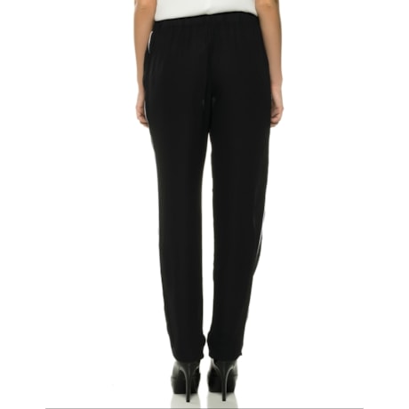 CALÇA JOGGER AMÍSSIMA CHIFFON LISTRA LATERAL - P&B