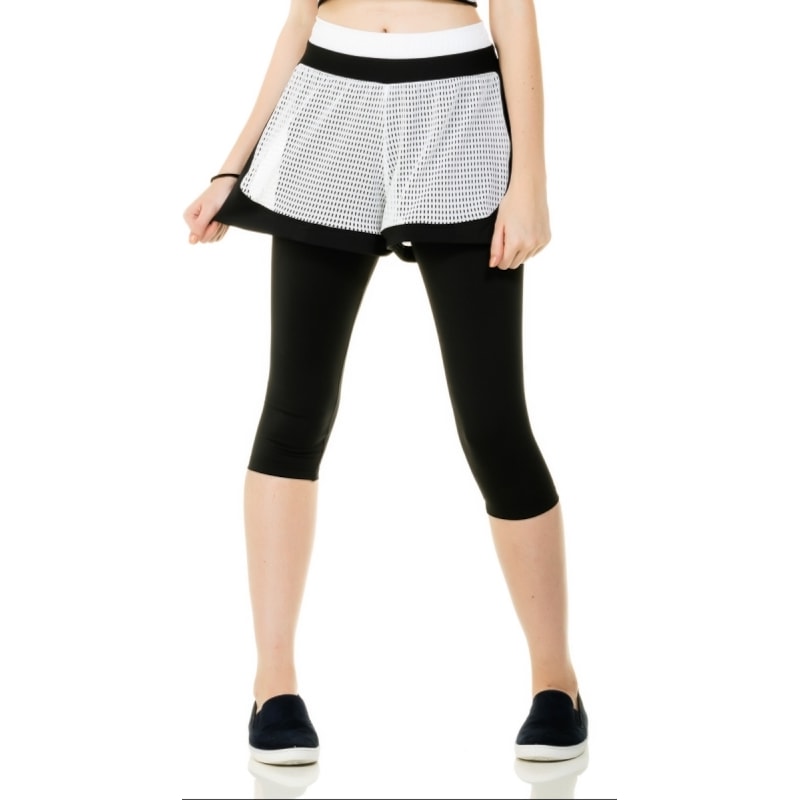 CALÇA LEG COM SHORTS WALK TRENDY - PRETO