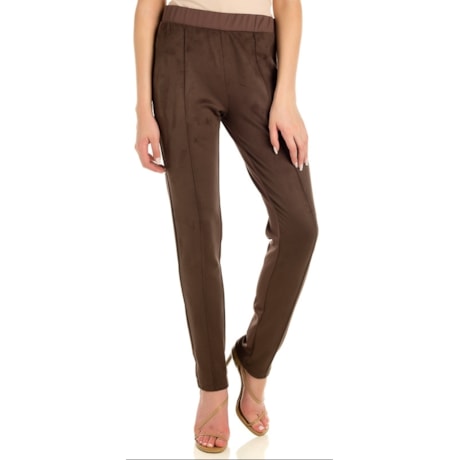 CALÇA LEGGING CAPITOLLIUM EXCLUSIVE  PONTO ROMA SUEDE - MARROM