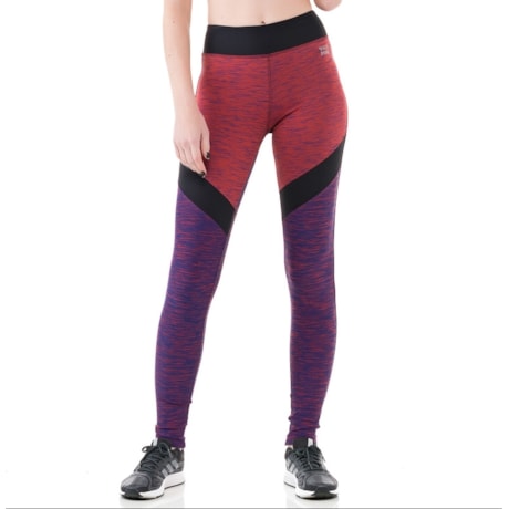 CALÇA LEGGING WALK TREND  COM RECORTES BICOLOR - LARANJA