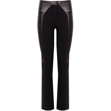 CALÇA MONTARIA PONTO ROMA COURO FAKE - PRETO